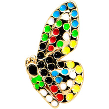 Load image into Gallery viewer, 16G 1/4 Gold Tone Mosaic Butterfly Cartilage Tragus Earring