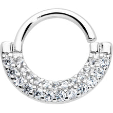 Load image into Gallery viewer, 16G 5/16 Clear CZ Gem Double Drama Closure Ring