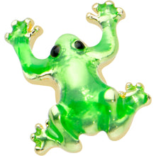 Load image into Gallery viewer, 20G 1/4 Happy Green Tree Frog Nose Bone