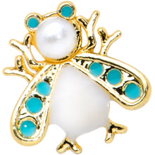 Load image into Gallery viewer, 16G 5/16 White Gem Gold Tone Snow Bug Labret Monroe Tragus