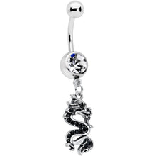 Load image into Gallery viewer, Clear Gem Regal Medieval Dragon Dangle Belly Ring