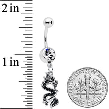Load image into Gallery viewer, Clear Gem Regal Medieval Dragon Dangle Belly Ring