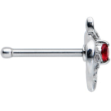 Load image into Gallery viewer, 20G 1/4 Clear Red Gem Swirling Oval Nose Bone