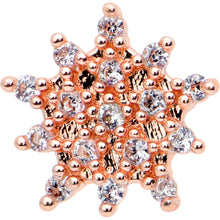 Load image into Gallery viewer, 16G 1/4 Clear Gem Rose Gold Hue Stylish Flower Labret Tragus