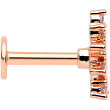 Load image into Gallery viewer, 16G 1/4 Clear Gem Rose Gold Hue Stylish Flower Labret Tragus