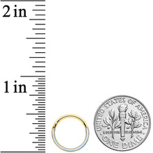 Load image into Gallery viewer, 16G 3/8 Synth Opal Gold Tone Bottom Curve Hinged Segment Ring
