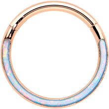 Load image into Gallery viewer, 16G 3/8 Synth Opal Rose Gold Tone Bottom Curve Hinge Segment Ring