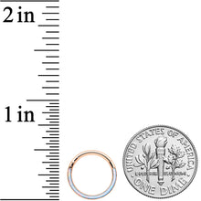 Load image into Gallery viewer, 16G 3/8 Synth Opal Rose Gold Tone Bottom Curve Hinge Segment Ring