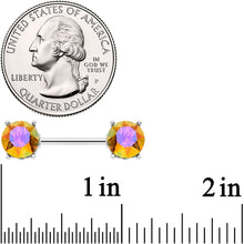 Load image into Gallery viewer, 14G 9/16 Orange Gem Simply Elegant Barbell Nipple Ring Set