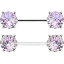 Load image into Gallery viewer, 14G 9/16 Pink Gem Simply Elegant Barbell Nipple Ring Set