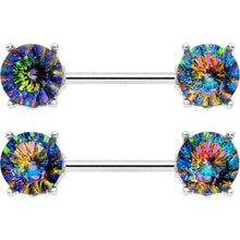 Load image into Gallery viewer, 14G 9/16 Vitrail Gem Simply Elegant Barbell Nipple Ring Set