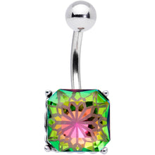 Load image into Gallery viewer, Vitrail Gem Square Stylish Elegance Mandala Flower Belly Ring