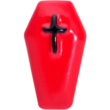 Load image into Gallery viewer, 16G 5/16 Black Red Coffin Halloween Labret Monroe Tragus