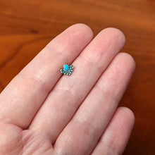 Load image into Gallery viewer, 20G 1/4 Blue Turquoise Stone Southwest Shield Nose Bone