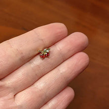 Load image into Gallery viewer, 16G 5/16 Red Gem Gold Hue Tasty Cherry Fruit Labret Monroe Tragus