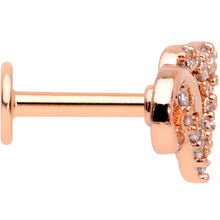 Load image into Gallery viewer, 16G 1/4 Clear CZ Gem Rosy Infinity Heart Cartilage Labret Tragus
