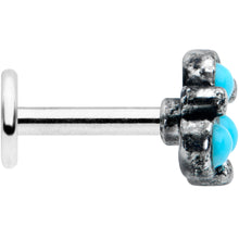 Load image into Gallery viewer, 16G 1/4 Blue Turquoise Orb Trio Labret Monroe Tragus