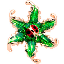 Load image into Gallery viewer, 16G 1/4 Rose Gold Tone Tiny Ladybug Leaves Cartilage Tragus