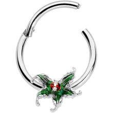 Load image into Gallery viewer, 16G 3/8 Tiny Ladybug Leaves Hinged Segment Ring