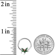 Load image into Gallery viewer, 16G 3/8 Tiny Ladybug Leaves Hinged Segment Ring