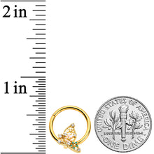 Load image into Gallery viewer, 16G 3/8 Clear CZ Gem Gold Tone Abstract Hinged Segment Ring