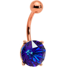 Load image into Gallery viewer, Blue Gem Rose Gold Tone Simply Elegant Style Belly Ring