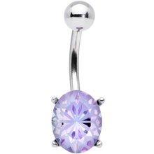Load image into Gallery viewer, Purple Gem Oval Flower Mandala Stylish Elegance Belly Ring
