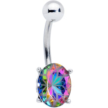 Load image into Gallery viewer, Vitrail Gem Oval Flower Mandala Stylish Elegance Belly Ring