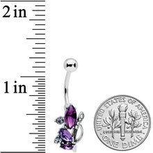 Load image into Gallery viewer, Clear Purple Gem Abstract Elegance Belly Ring