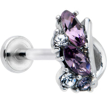 Load image into Gallery viewer, 16G 5/16 Clear Purple Gem Abstract Elegance Labret Monroe Tragus