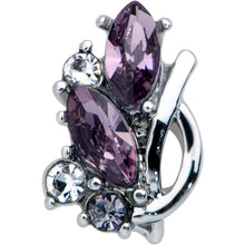 Load image into Gallery viewer, 20G 1/4 Clear Purple Gem Abstract Elegance Nose Bone