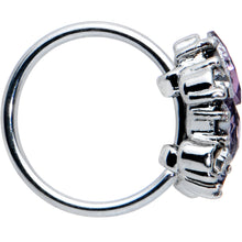 Load image into Gallery viewer, 20G 5/16 Clear Purple Gem Abstract Elegance Nose Hoop