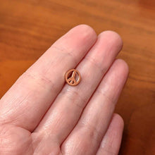 Load image into Gallery viewer, Rose Gold Tone Talking About Peace Sign Barbell Tongue Ring