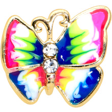 Load image into Gallery viewer, 16G 1/4 Clear Gem Gold Tone Bright Butterfly Cartilage Tragus