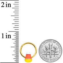 Load image into Gallery viewer, 16G 3/8 Gold Tone Candy Corn Halloween Segment Ring