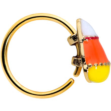 Load image into Gallery viewer, 20G 5/16 Gold Tone Candy Corn Halloween Nose Hoop