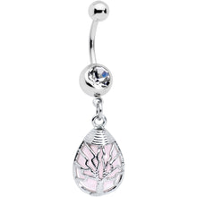 Load image into Gallery viewer, Rose Quartz Drop Tree Dangle Belly Ring
