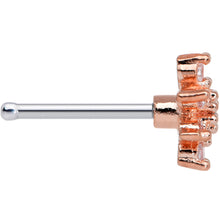 Load image into Gallery viewer, 20G 1/4 Clear CZ Gem Stylish Rose Flower Nose Bone