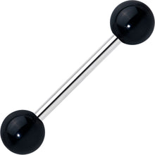 Load image into Gallery viewer, Elegant Black Agate Barbell Tongue Ring