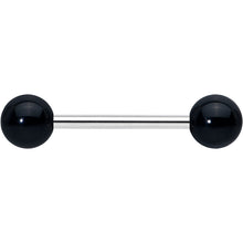 Load image into Gallery viewer, Elegant Black Agate Barbell Tongue Ring
