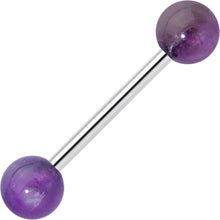 Load image into Gallery viewer, Elegant Purple Amethyst Barbell Tongue Ring