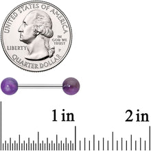 Load image into Gallery viewer, Elegant Purple Amethyst Barbell Tongue Ring