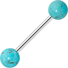 Load image into Gallery viewer, Elegant Blue Turquoise Barbell Tongue Ring