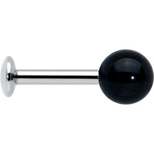 Load image into Gallery viewer, 16G 1/4 Elegant Black Agate Internally Threaded Labret Tragus