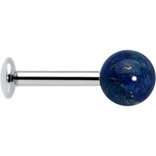 Load image into Gallery viewer, 16G 1/4 Elegant Blue Agate Internally Threaded Labret Tragus