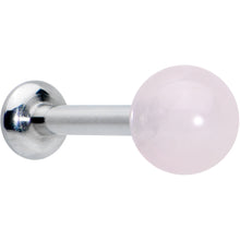 Load image into Gallery viewer, 16G 1/4 Elegant Pink Rose Quartz Internal Threaded Labret Tragus