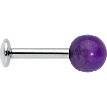 Load image into Gallery viewer, 16G 1/4 Elegant Purple Amethyst Internal Threaded Labret Tragus