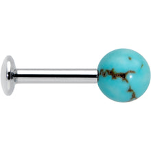 Load image into Gallery viewer, 16G 1/4 Elegant Blue Turquoise Internally Threaded Labret Tragus