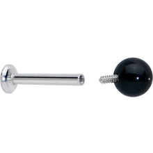 Load image into Gallery viewer, 16G 5/16 Elegant Black Agate Internally Threaded Labret Tragus