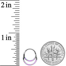 Load image into Gallery viewer, 16G 5/16 Pink Synthetic Opal Double Row Hinged Segment Ring